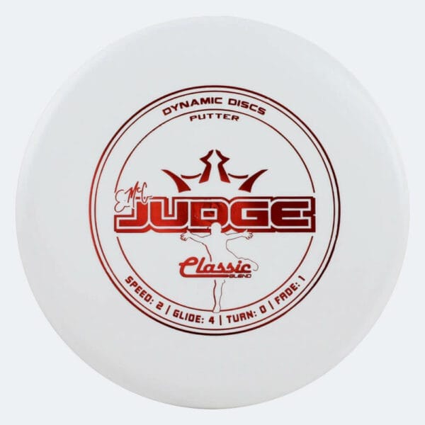 Dynamic Discs Emac Judge in white, classic blend plastic