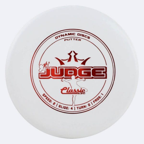 Dynamic Discs Emac Judge in white, classic blend plastic