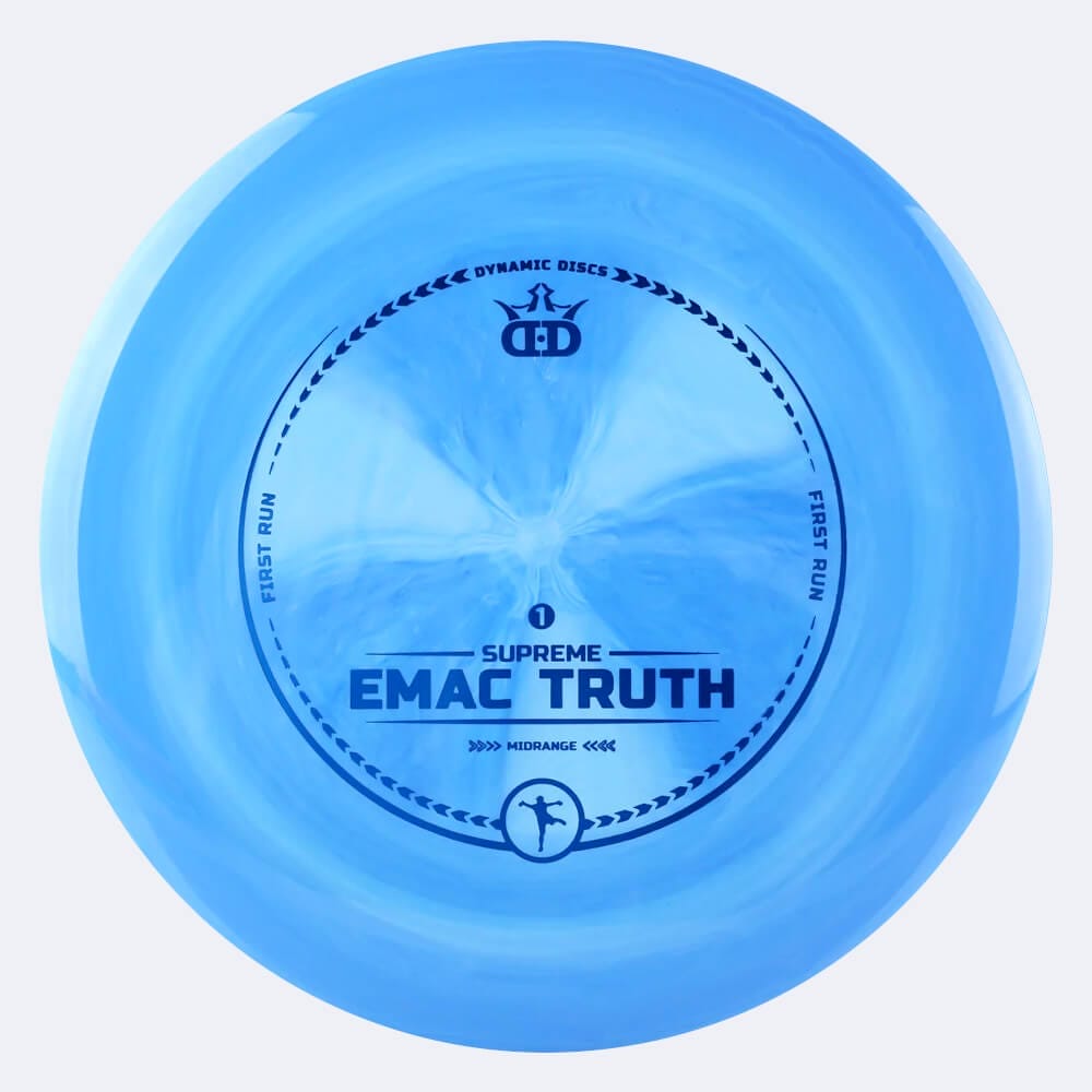 Dynamic Discs Emac Truth in blue, supreme plastic and first run effect