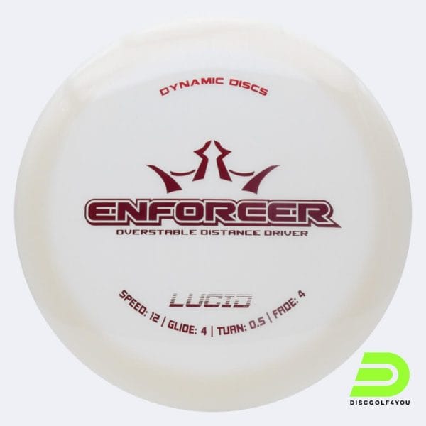 Dynamic Discs Enforcer in white, lucid plastic