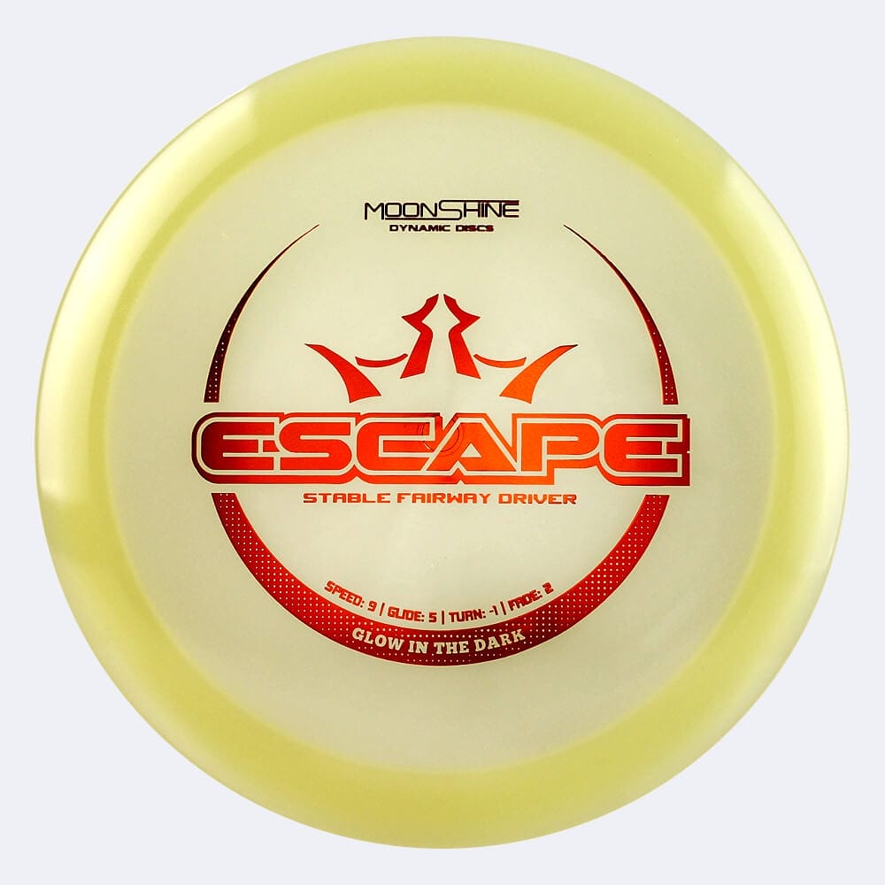Dynamic Discs Escape in white, lucid moonshine plastic and glow effect