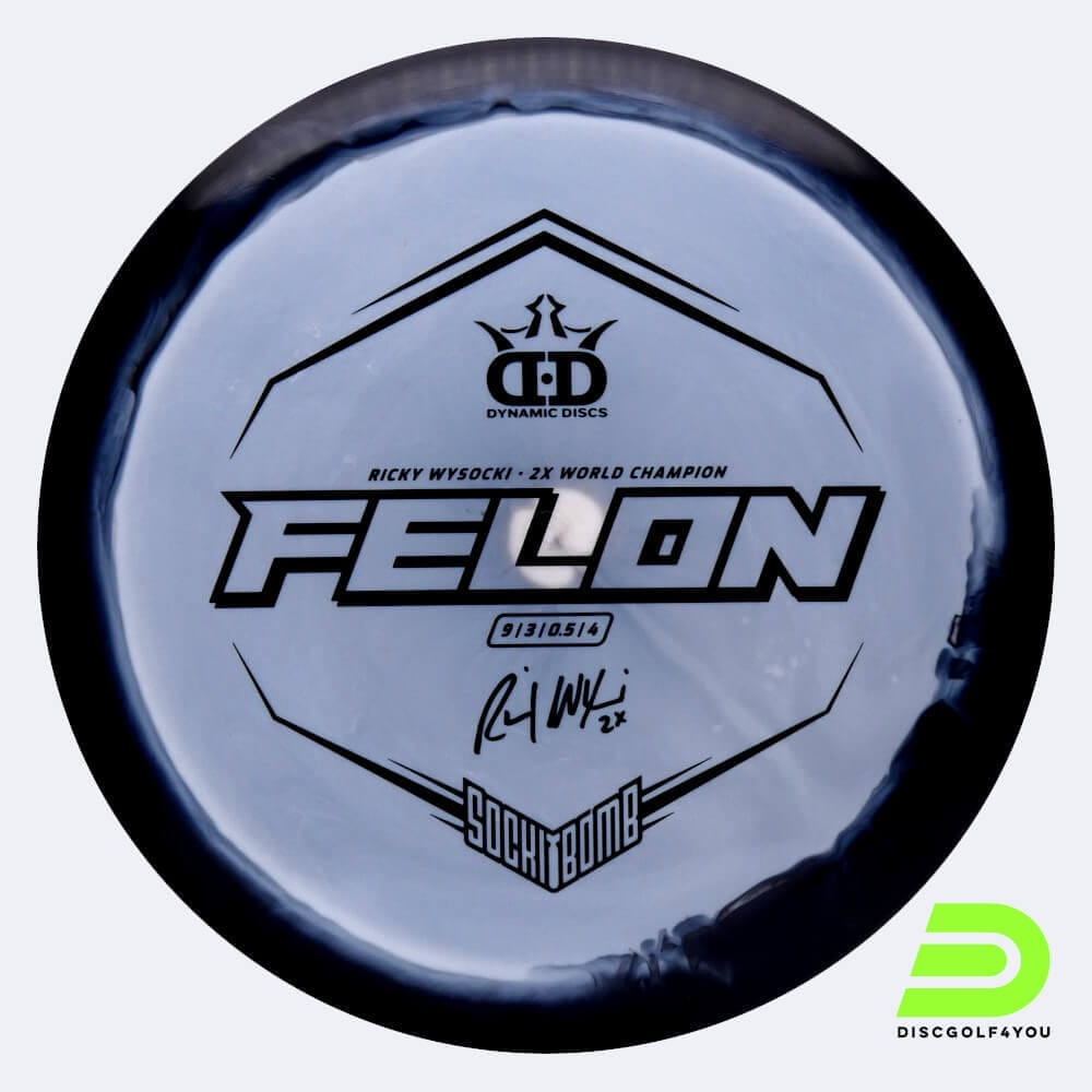 Dynamic Discs Felon Sockibomb in black, fuzion orbit plastic