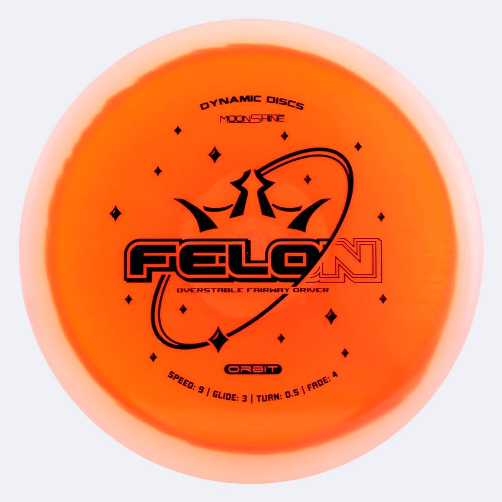 Dynamic Discs Felon in classic-orange, lucid moonshine orbit plastic and glow effect