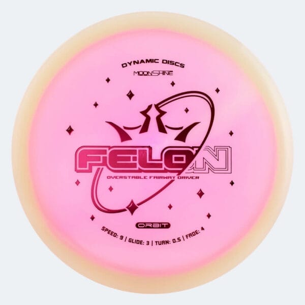 Dynamic Discs Felon in rosa, im Lucid Moonshine Orbit Kunststoff und glow Spezialeffekt