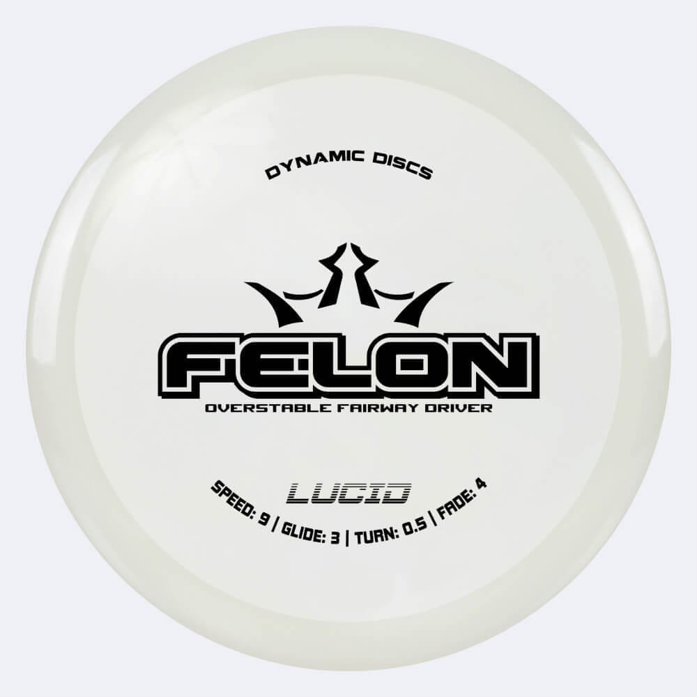 Dynamic Discs Felon in white, lucid plastic