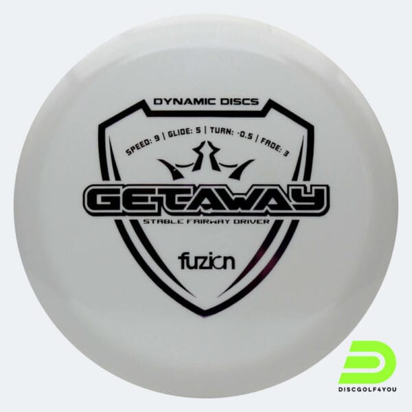 Dynamic Discs Getaway in white, fuzion plastic