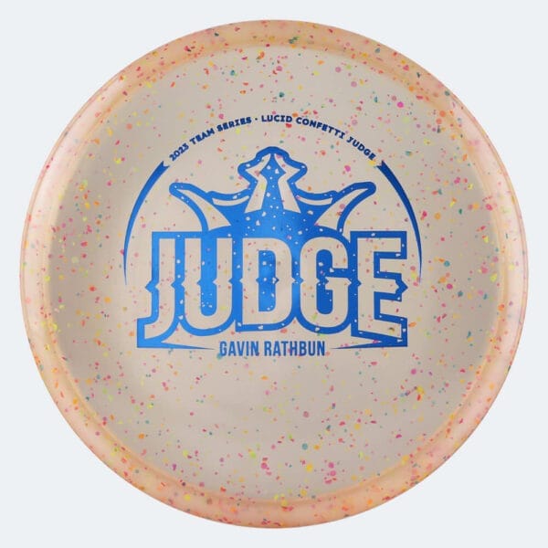 Dynamic Discs Judge - Gavin Rathbun Team Series in crystal-clear, lucid confetti plastic