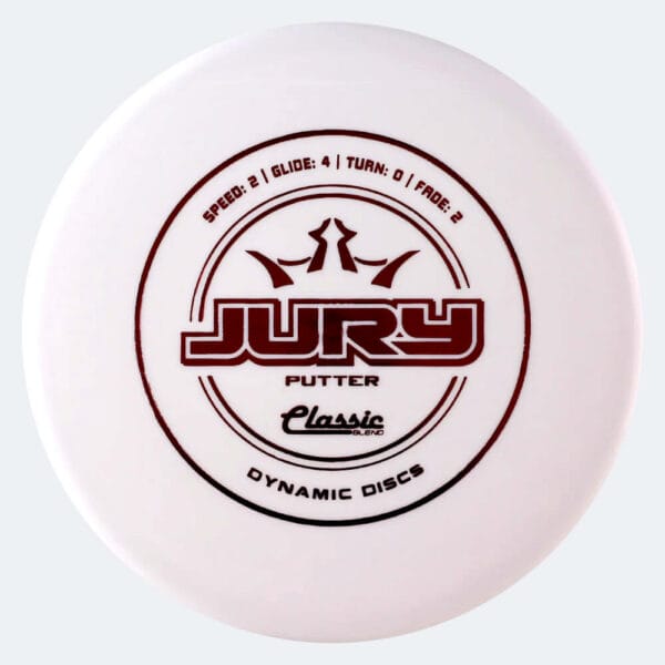 Dynamic Discs Jury in white, classic blend plastic