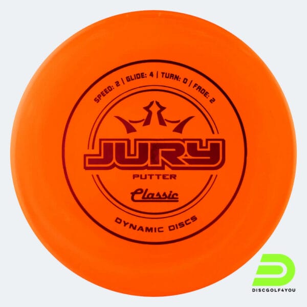 Dynamic Discs Jury in orange, im Classic Kunststoff und ohne Spezialeffekt