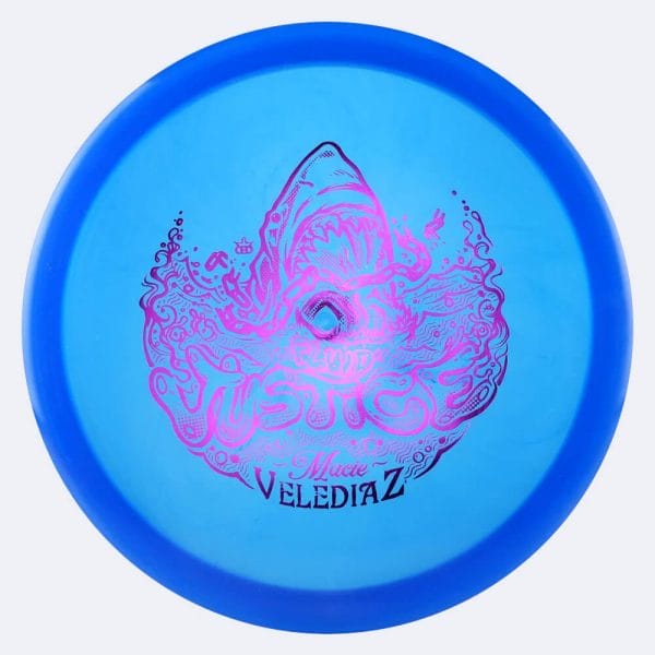 Dynamic Discs Justice Macie Velediaz Team Series in blue, fluid plastic