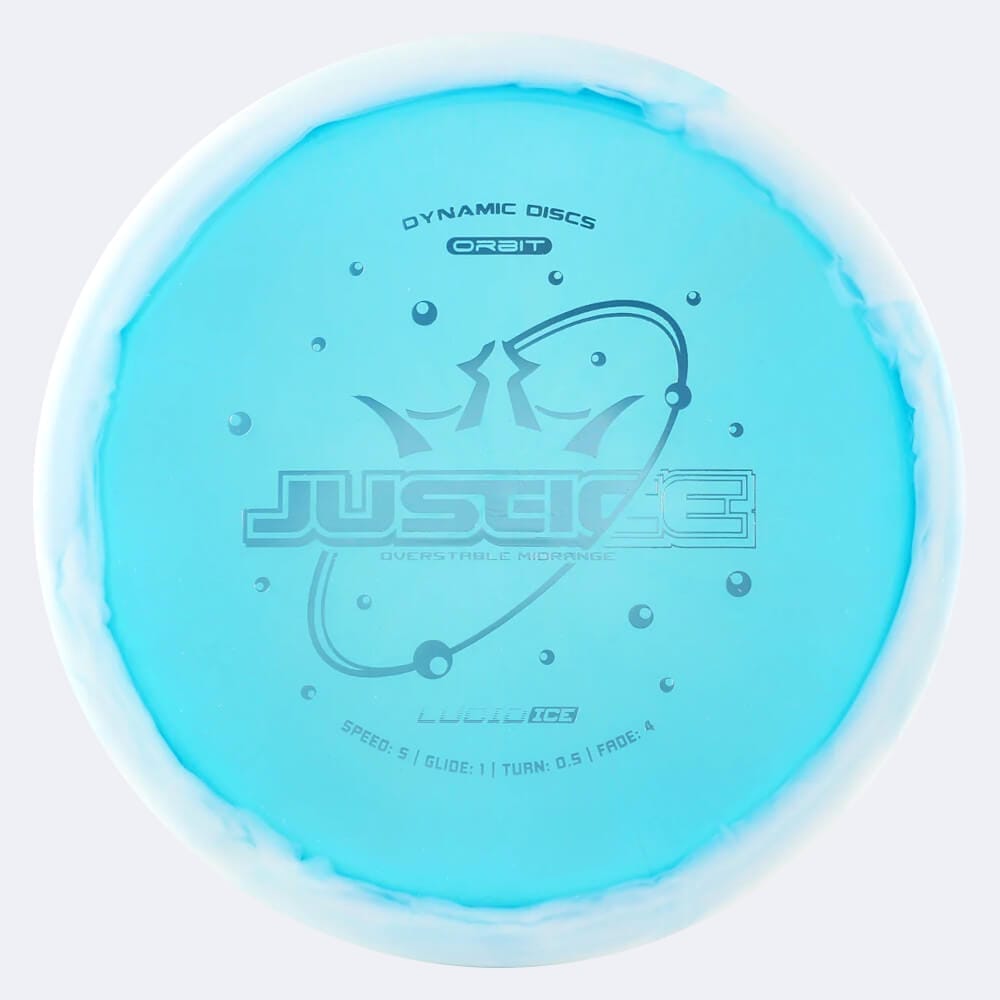 Dynamic Discs Justice in turquoise, lucid ice orbit plastic