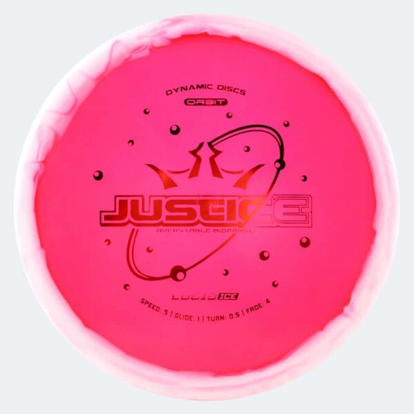 Dynamic Discs Justice in red, lucid ice orbit plastic