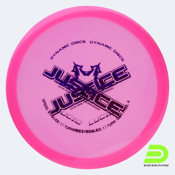 Dynamic Discs Justice in pink, lucid plastic and misprint effect
