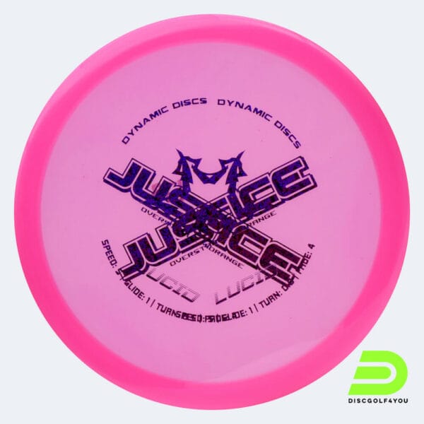 Dynamic Discs Justice in rosa, im Lucid Kunststoff und misprint Spezialeffekt