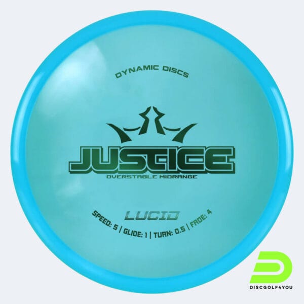 Dynamic Discs Justice in türkis, im Lucid Kunststoff und ohne Spezialeffekt