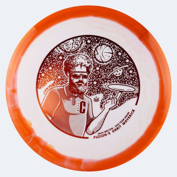 Dynamic Discs Maverick Zach Melton Teams Series V2 in classic-orange, fuzion-x orbit plastic