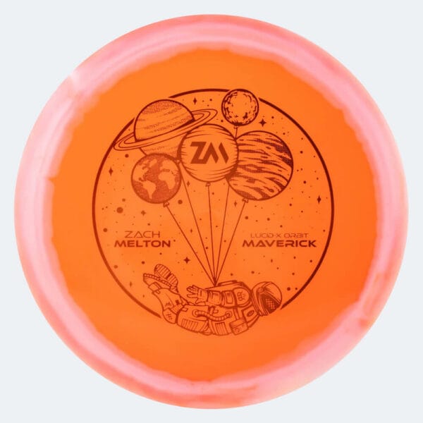 Dynamic Discs Maverick Zach Melton in classic-orange, lucid-x orbit plastic