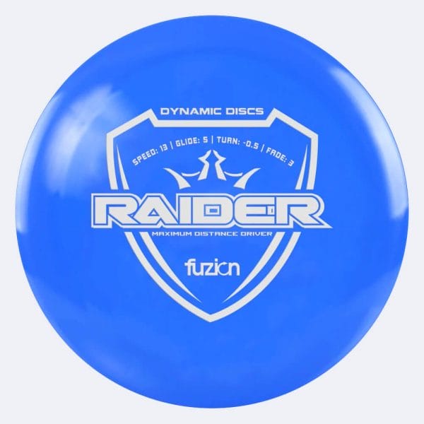 Dynamic Discs Raider in blue, fuzion plastic