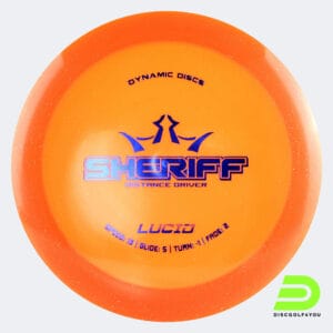 Dynamic Discs Sheriff in classic-orange, metal flake lucid plastic