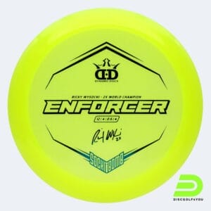 Dynamic Discs Sockibomb Enforcer in yellow, lucid x plastic