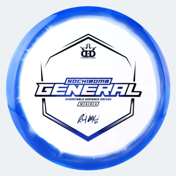 Dynamic Discs Sockibomb General in white-blue, supreme orbit plastic