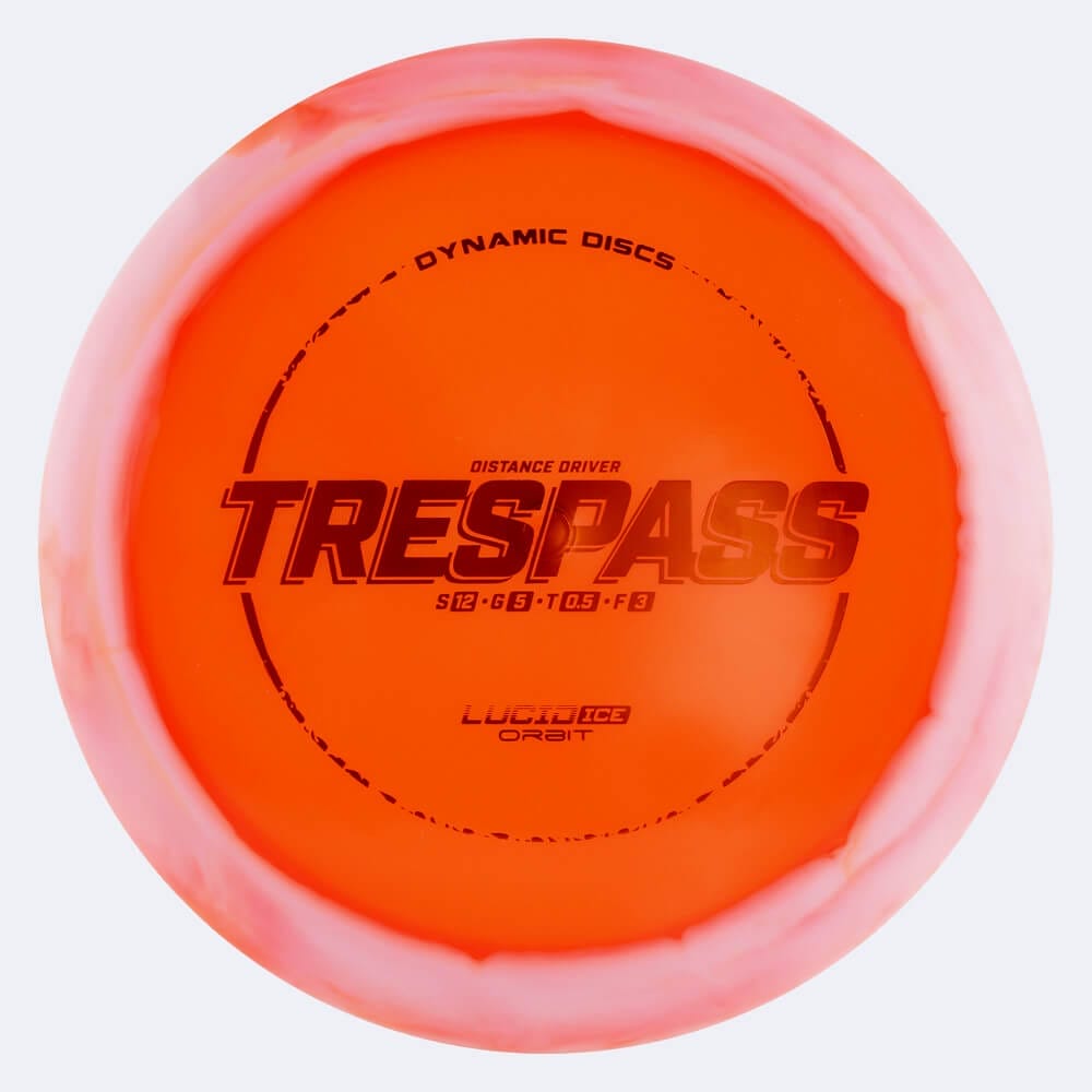 Dynamic Discs Trespass in classic-orange, lucid ice orbit plastic