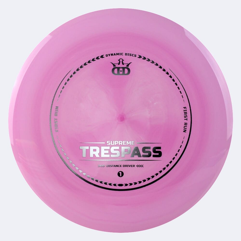 Dynamic Discs Trespass in pink, supreme plastic and first run effect