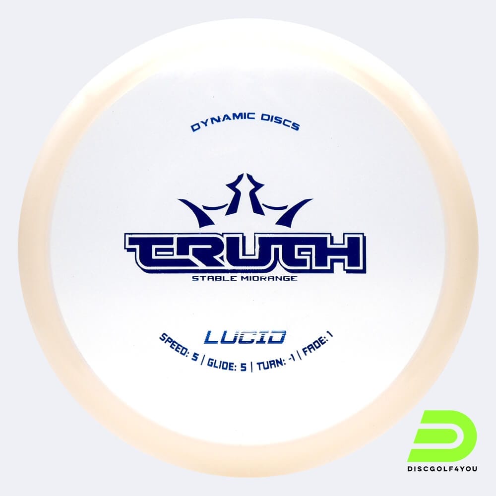 Dynamic Discs Truth in white, lucid plastic