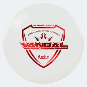 Dynamic Discs Vandal in white, fuzion plastic