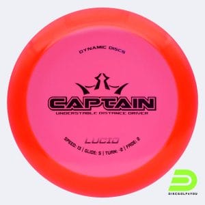 Dynamic Discs Captain in red, lucid plastic
