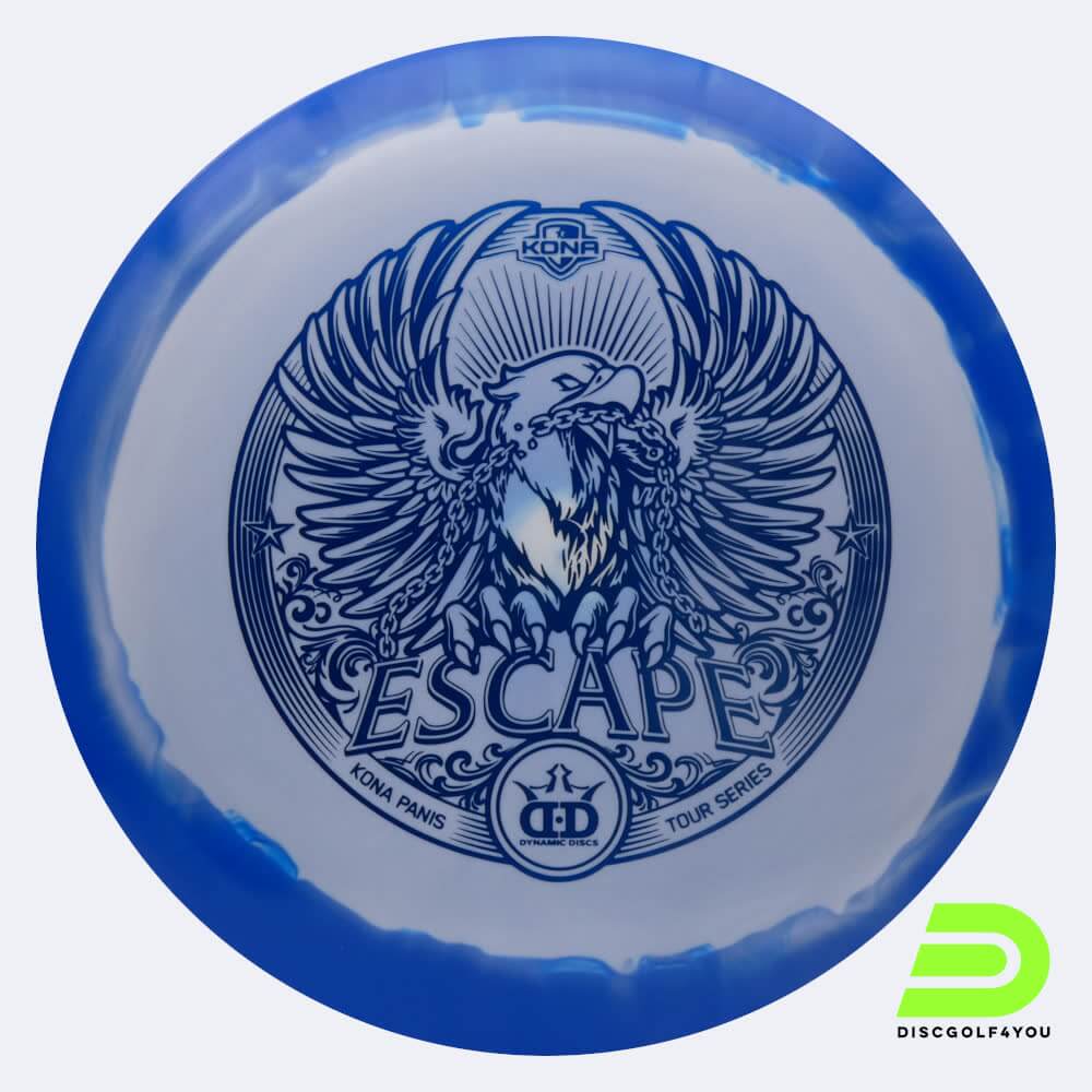 Dynamic Discs Escape Kona Panis Tour Series in blue, fuzion orbit plastic