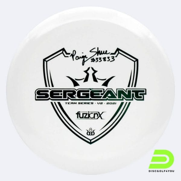 Dynamic Discs Sergeant Paige Shue Team Series V2 in white, fuzion-x plastic