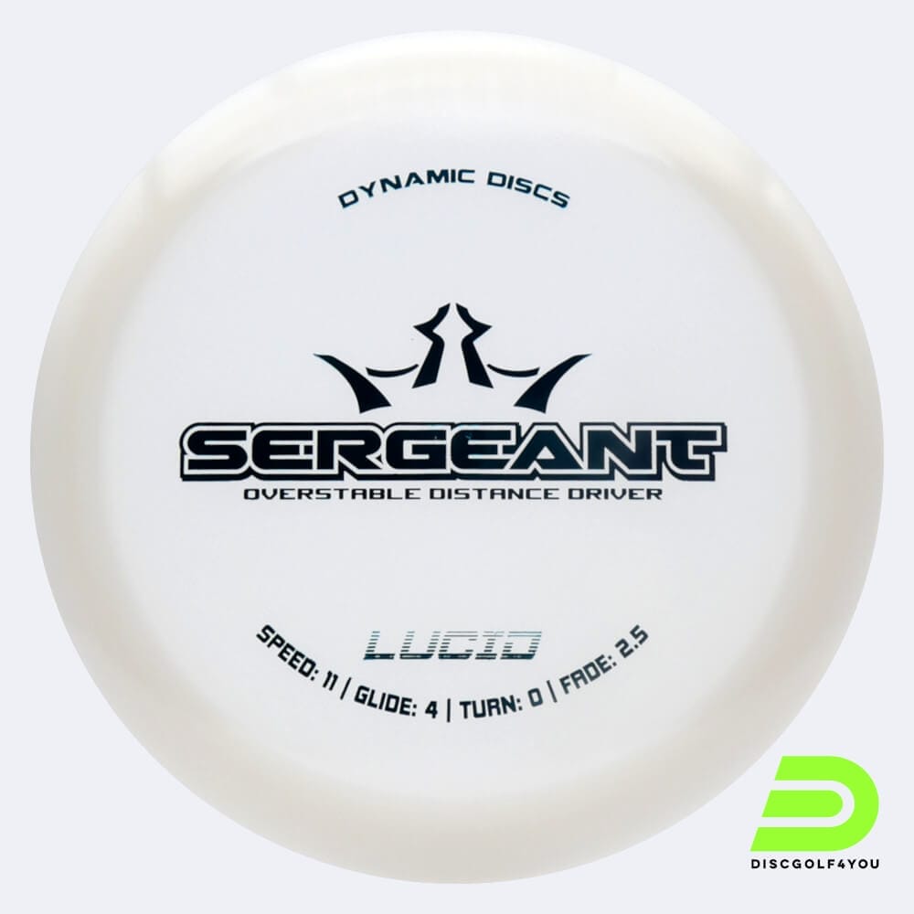 Dynamic Discs Sergeant in white, lucid plastic