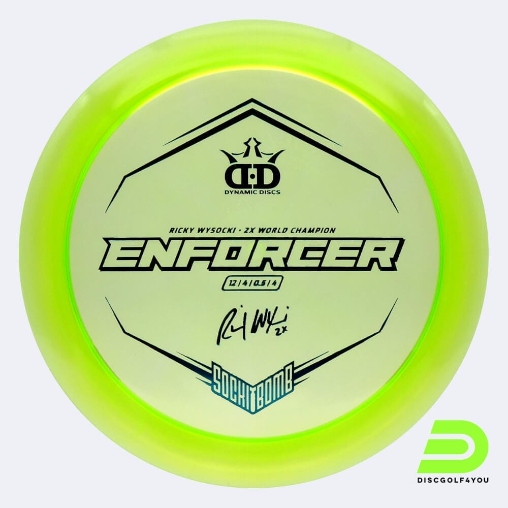 Dynamic Discs Sockibomb Enforcer in green, lucid x plastic
