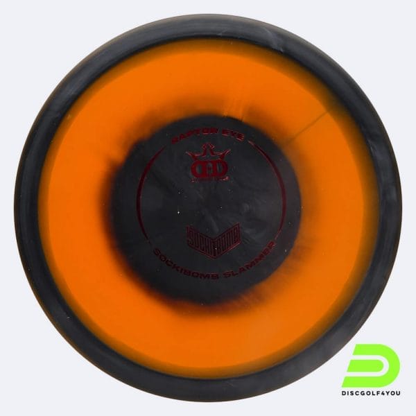 Dynamic Discs Sockibomb Slammer Raptor Eye in green, classic supreme plastic