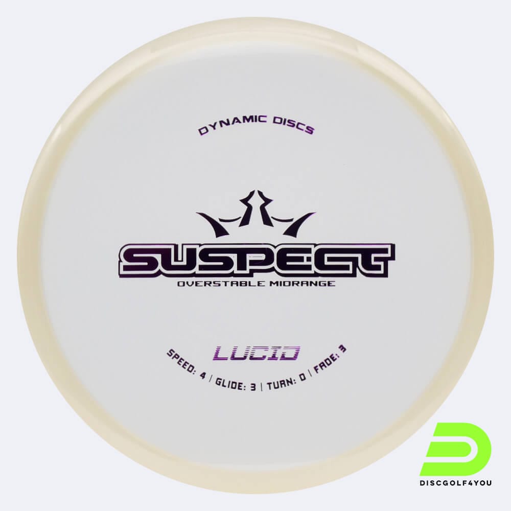 Dynamic Discs Suspect in crystal-clear, lucid plastic