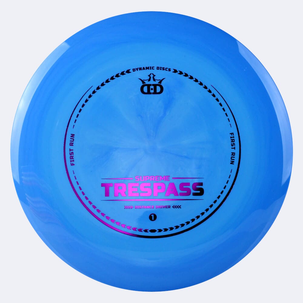 Dynamic Discs Trespass in light-blue, supreme plastic and first run effect