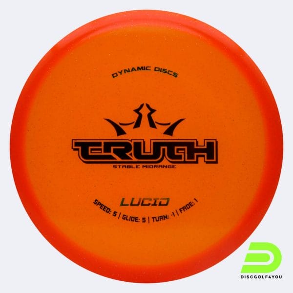 Dynamic Discs Truth in orange, im Lucid Kunststoff und ohne Spezialeffekt