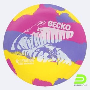 Elevation Gecko in rosa-violett, im ecoFlex Kunststoff und burst Spezialeffekt