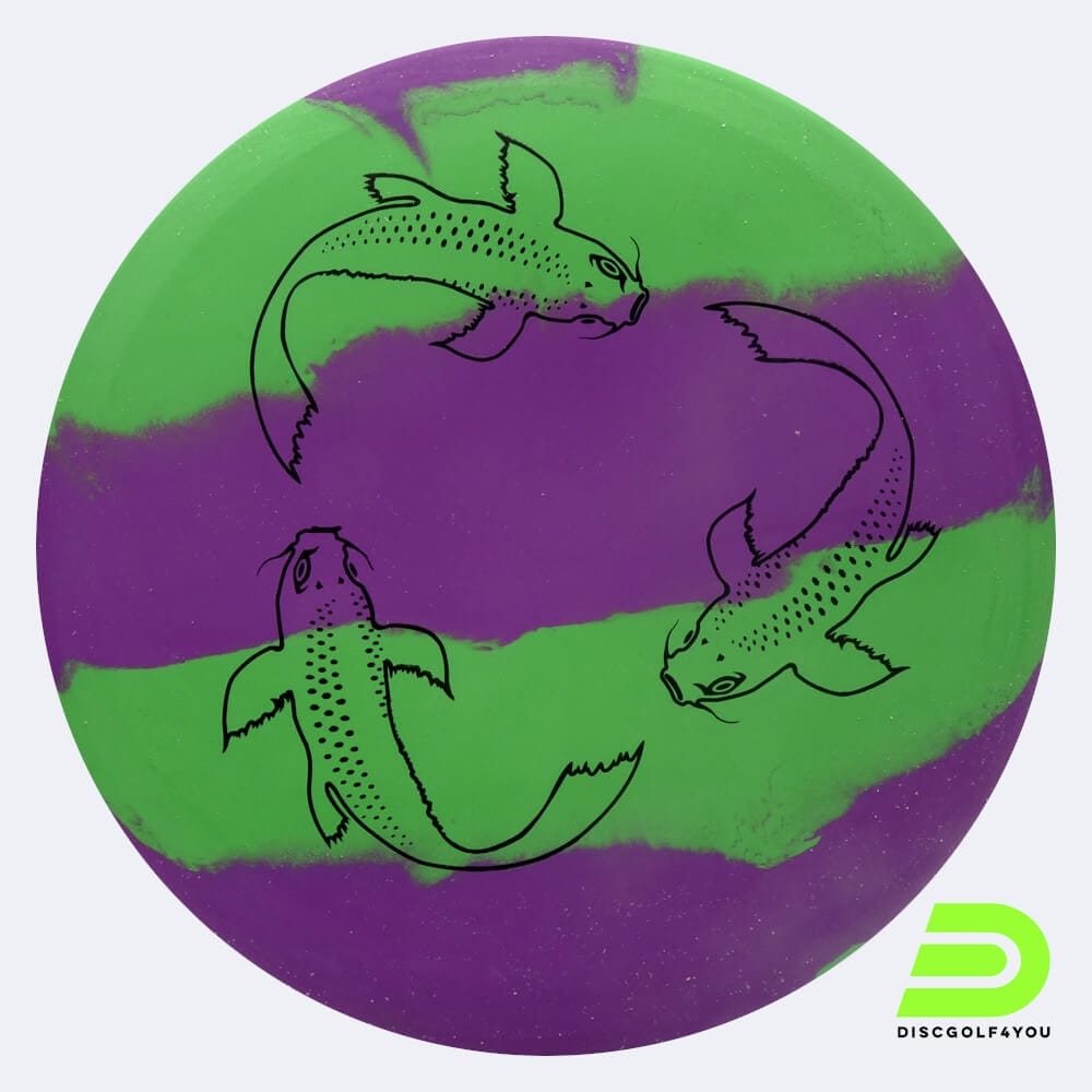 elevation koi in violett, im ecoflex kunststoff und burst spezialeffekt Elevation Koi in violett, im ecoFlex Kunststoff und burst Spezialeffekt