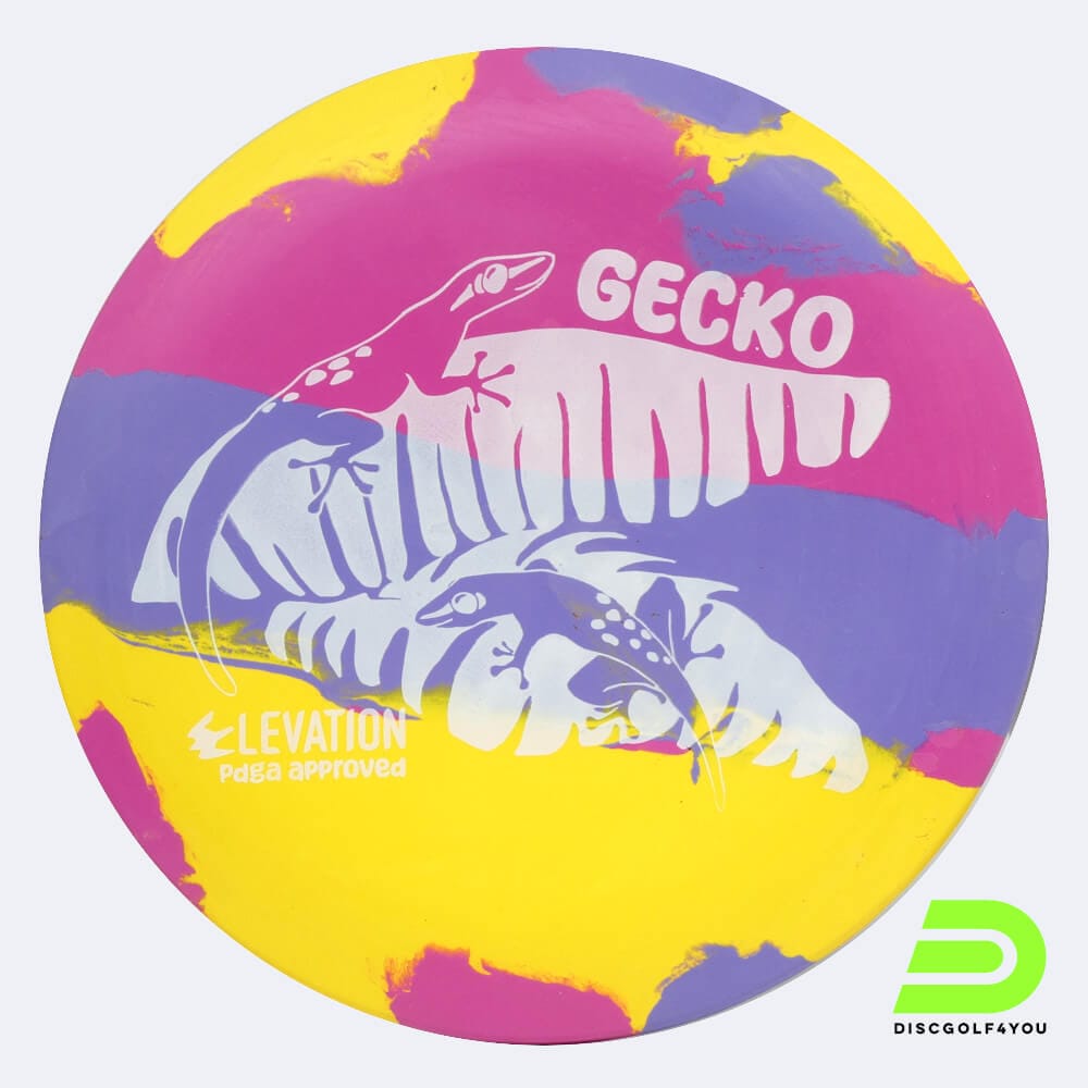Elevation Gecko in pink-violett, ecoflex plastic and burst effect