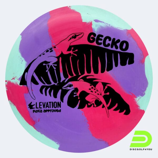 Elevation Gecko in purple, ecoflex plastic and burst effect