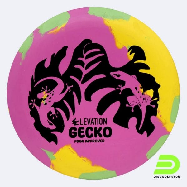 Elevation Gecko in pink, ecosuperflex plastic and burst effect