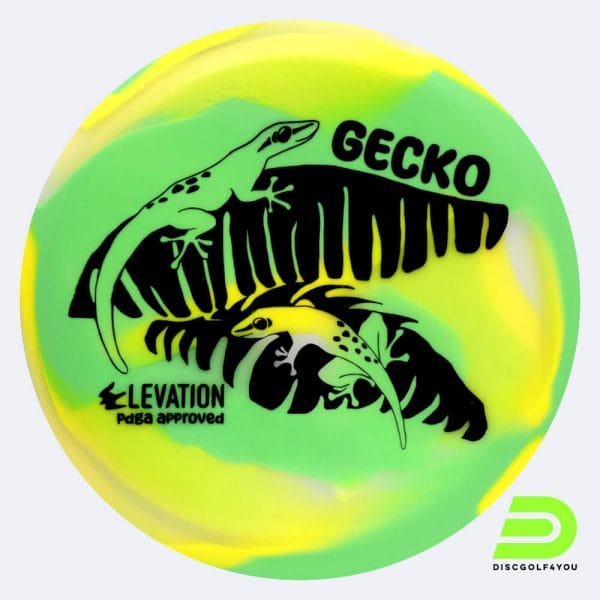 Elevation Gecko in green, glo-g plastic and glow/burst effect