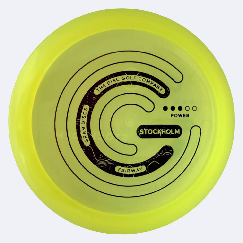 Gram Discs Stockholm in yellow, focus plastic