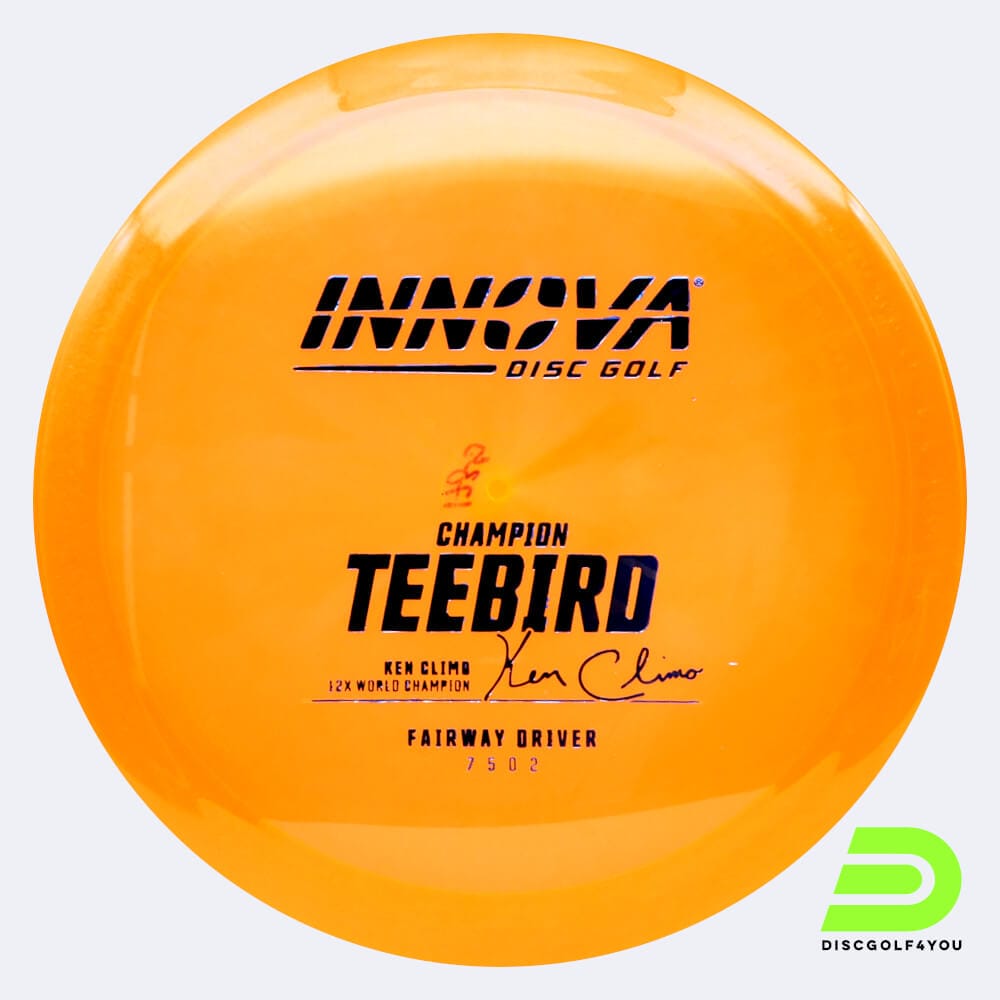 Innova Teebird in classic-orange, champion plastic and design upgrade effect