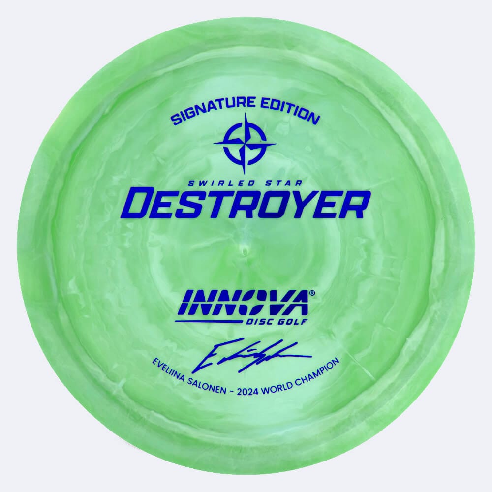 Innova Destroyer Evelina Salonen Signature Series in hellgrün, im Star Kunststoff und burst Spezialeffekt