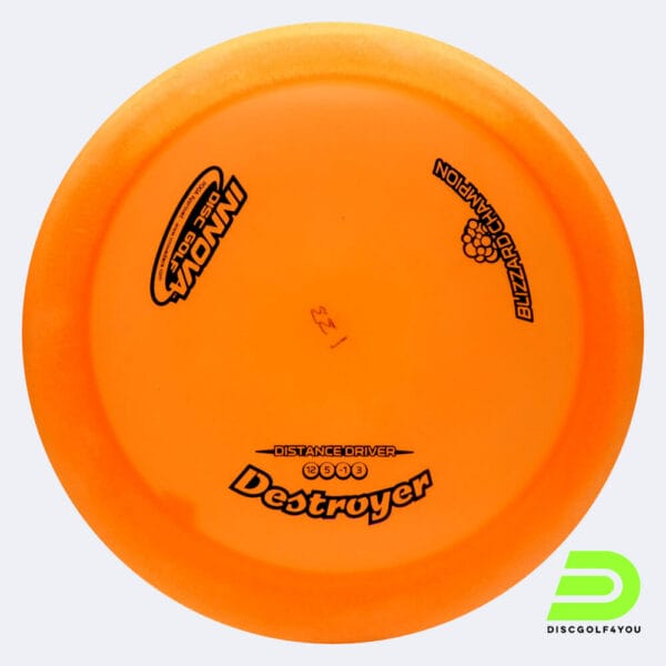 Innova Destroyer in classic-orange, blizzard champion plastic