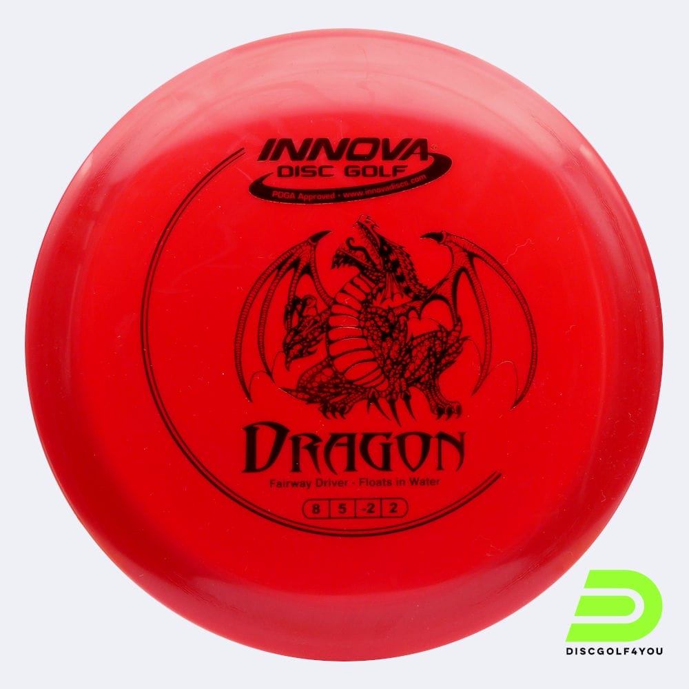 Innova Dragon in rot, im DX Kunststoff und floating Spezialeffekt