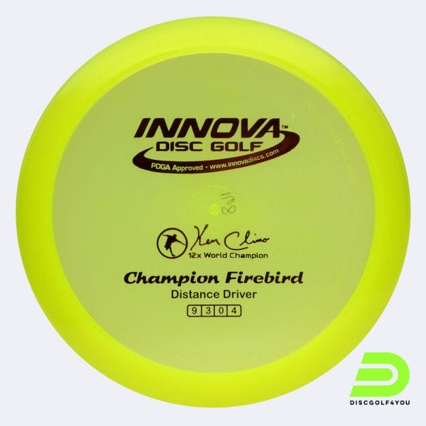 Innova Firebird in yellow, champion plastic
